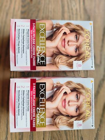 2 pakken Loreal Excellence Haarverf Nr. 8 beschikbaar voor biedingen