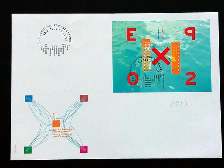 Zwitserland 2002 FDC Expo.02 Neuchâtel blok Helvetia, Postzegels en Munten, Postzegels | Eerstedagenveloppen, Onbeschreven, Europa