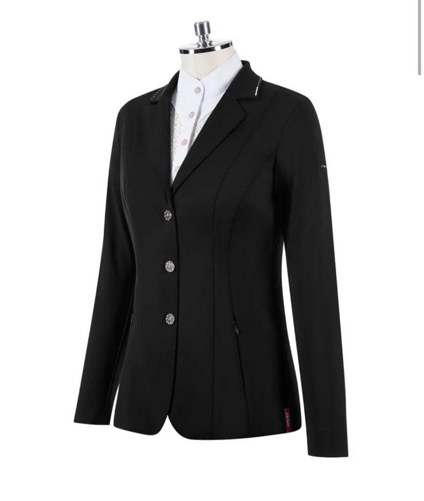 Prachtig rosé/zwart amigo wedstrijdjasje, Dieren en Toebehoren, Paardrijkleding, Dressuur, Ophalen of Verzenden, Zo goed als nieuw