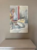 Jan Tullemans - zelfportret - aquarel, Ophalen of Verzenden