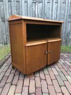 Vintage Kast met Glazen Schuifdeuren en Opbergruimte.  Mid C, Antiek en Kunst, Ophalen