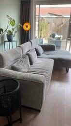 Mooie lounge bank kleur grijs, Huis en Inrichting, Banken | Complete zithoeken, Gebruikt, Stof, Ophalen