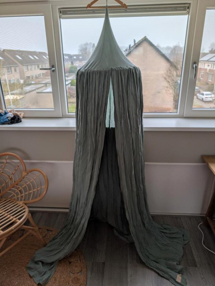 Nobodinoz Klamboe / Canopy - Biologisch Katoen - Sage Green, Kinderen en Baby's, Kinderkamer | Inrichting en Decoratie, Zo goed als nieuw