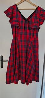Rood/Blauw Geblokte Collectif Vintage Jurk XXL, Kleding | Dames, Jurken, Verzenden, Maat 46/48 (XL) of groter, Gedragen, Collectif Vintage