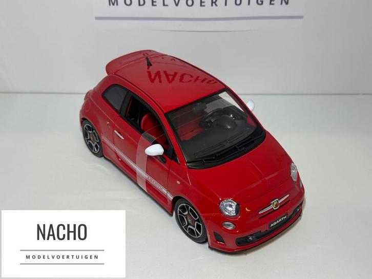 Abarth Fiat 500 (2008) | Bburago | schaal 1:18 | Gloednieuw, Hobby en Vrije tijd, Modelauto's | 1:18, Nieuw, Auto, Ophalen of Verzenden