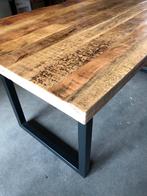 Nieuwe Mango Houten Eettafel met Stalen Poten, Huis en Inrichting, Tafels | Eettafels, Ophalen, ., Nieuw, 50 tot 100 cm