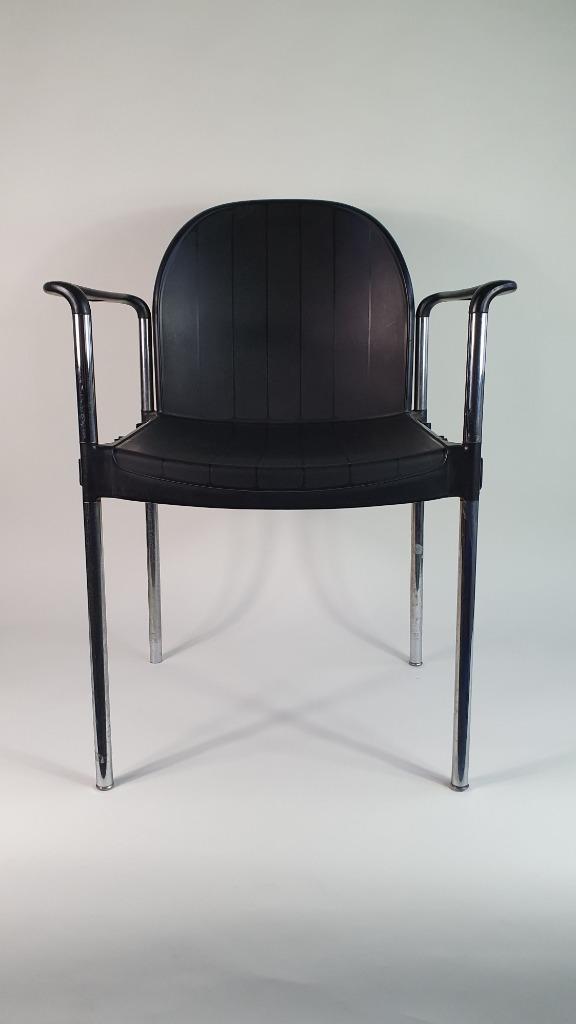 Casala Flux vergaderstoel, wachtkamerstoel, zwart. S33, Huis en Inrichting, Stoelen, Gebruikt, Vijf, Zes of meer stoelen, Kunststof