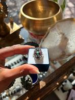 Vintage Zilveren Ring met Edelstenen maat 15, Gebruikt, Ophalen of Verzenden, 17 tot 18, Met edelsteen