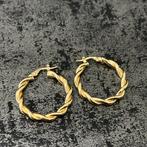 14 karaats gouden oorbellen gevlochten model, Ophalen of Verzenden, Nieuw, Goud
