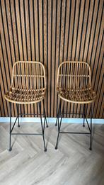 Set Barkrukken, Huis en Inrichting, Stoelen, Ophalen of Verzenden, Gebruikt, Bruin, Twee