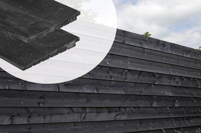 AANBIEDING zweeds rabat planken zwart verschillende lengtes, Tuin en Terras, Palen, Balken en Planken, Nieuw, Planken, 250 cm of meer