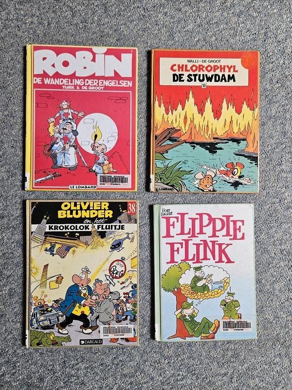 4 stripboeken Robin - Flippie Flink - Chlorophyl - Olivier B, Boeken, Stripboeken, Gelezen, Meerdere stripboeken, Ophalen
