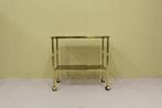 Vintage barcart, serveerwagen, Huis en Inrichting, Tafels | Bijzettafels, Glas, 60 cm of meer, Rechthoekig, Vintage