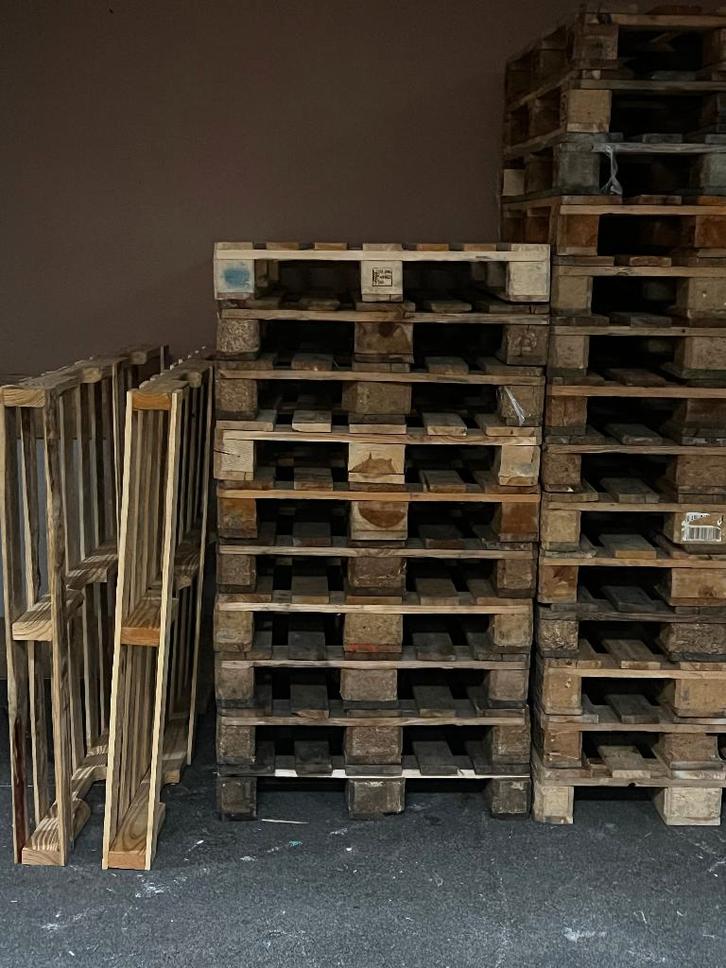 Pallets te Koop, Doe-het-zelf en Verbouw, Hout en Planken, Gebruikt, Pallet, Overige houtsoorten, Minder dan 200 cm, 50 mm of meer