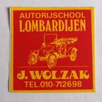 Oude sticker.   Autorijschool LOMBARDIJEN.   010., Ophalen of Verzenden, Zo goed als nieuw, Overige typen