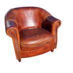 Club fauteuil Joris cognac vintage leer + BEZORGING
