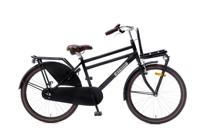 Actie!Jongensfiets POPAL daily dutch mat zwart 24 inch, Fietsen en Brommers, Fietsen | Jongens, Nieuw, 24 inch, Handrem, Ophalen