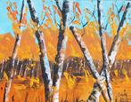 Schilderij berkenbos, Nieuw, Ophalen of Verzenden, Schilderij, Minder dan 50 cm