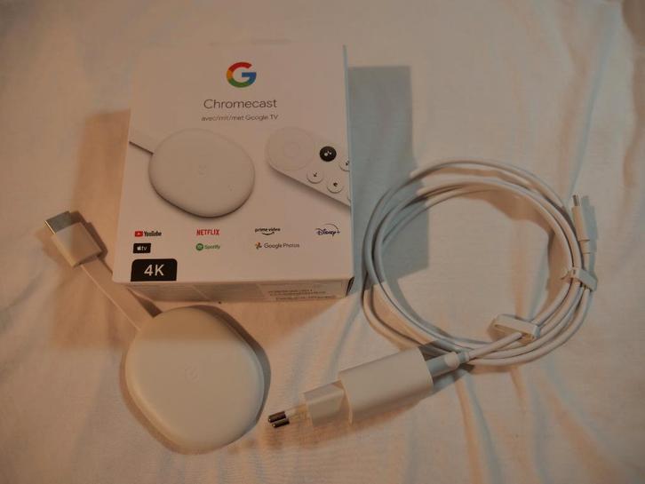 GOOGLE CHROMECAST GOOGLE TV 4 K ORIGINEEL, Audio, Tv en Foto, Mediaspelers, Zo goed als nieuw, Zonder harde schijf, HDMI, Ophalen