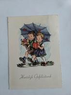 HANITZSCH. KINDEREN ONDER PARAPLU IN DE REGEN 1959, Ophalen of Verzenden, 1940 tot 1960, Kinderen
