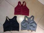 Sport topjes met rits aan de  voorkant. BH, Ophalen of Verzenden, Zo goed als nieuw, Maat 42/44 (L), Overige kleuren