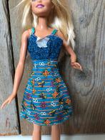 Jurk voor Barbie met blauw oranje geel groen, Gebruikt, Ophalen of Verzenden, Barbie