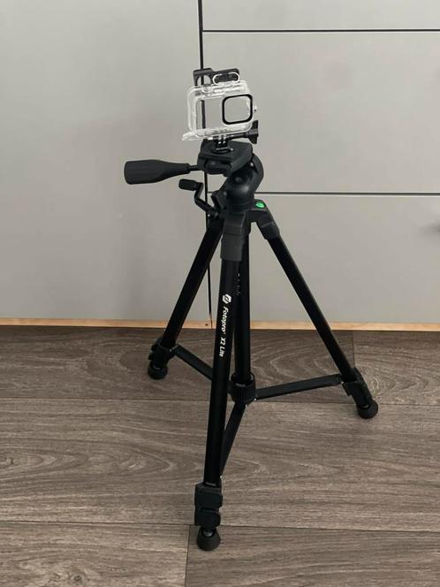 Fotopro X2 Lite statief + GoPro behuizing, Audio, Tv en Foto, Fotografie | Statieven en Balhoofden, Zo goed als nieuw, Minder dan 150 cm