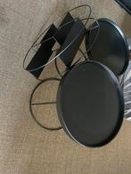 Twee bijzettafeltjes en wandelement, Ophalen, Minder dan 55 cm, Gebruikt, Metaal of Aluminium