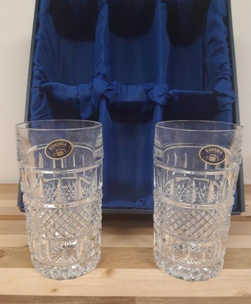 6 Bohemia crystal glazen, Antiek en Kunst, Antiek | Glas en Kristal, Ophalen of Verzenden