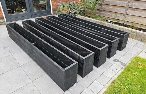 Terrasafscheiding met steigerhouten bloembakken, zie foto's., Tuin en Terras, Bloembakken en Plantenbakken, Nieuw, Hout, Binnen