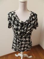 L43 PRINCIPLES blouse shirt zwart wit maat 14 = 38, Zwart, Ophalen of Verzenden, Zo goed als nieuw, Korte mouw
