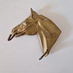 Paard hoofd kapstokje messing koper paard kapstok vintage, Antiek en Kunst, Ophalen of Verzenden, Koper