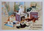 Katten tussen koekjes-verpakkingen van Galletas Cantabria, Ophalen of Verzenden, 1980 tot heden, Ongelopen, Hond of Kat