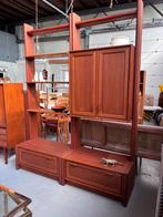 Vintage wandkast teak boekenkast wandsysteem, Huis en Inrichting, Kasten | Boekenkasten, Ophalen, Gebruikt, C, 50 tot 100 cm