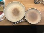 Koekenpan 24 en 32 cm. 5 euro, Ophalen of Verzenden, Gebruikt, Rvs, Koekenpan of Braadpan