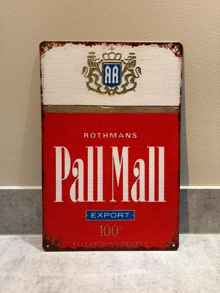 Mancave Bar Café Wanddecoratie metalen bordje Pall Mall, Verzamelen, Merken en Reclamevoorwerpen, Zo goed als nieuw, Reclamebord