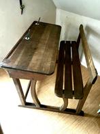 Antieke houten Franse schoolbank, Ophalen