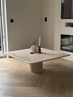 Angelo Mangiarotti design travertin salontafel – vintage, Overige materialen, 100 tot 150 cm, Japandi vintage marmeren natuursteen