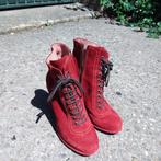 Rode leren enkel schoenen/laarsjes maat 36, Lage of Enkellaarzen, Ophalen of Verzenden, Gedragen, Rood