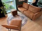 Complete zithoek: bank - fauteuil - poef/hocker, Huis en Inrichting, Ophalen, Zo goed als nieuw, Stof