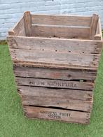 Oude houten veilingkisten - decoratie voor tuin of binnen, Ophalen, Gebruikt, Minder dan 60 cm, Binnen