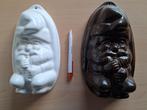 2 keramische puddingvormen in de vorm van kabouter met fluit, Verzamelen, Verzenden, Zo goed als nieuw, Fantasy