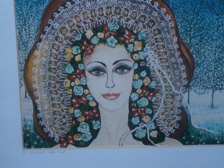 Pr. Gekl Litho, /gravure JOSCHE ROVERTS, v/e Mooie dame, Antiek en Kunst, Kunst | Litho's en Zeefdrukken, Ophalen of Verzenden