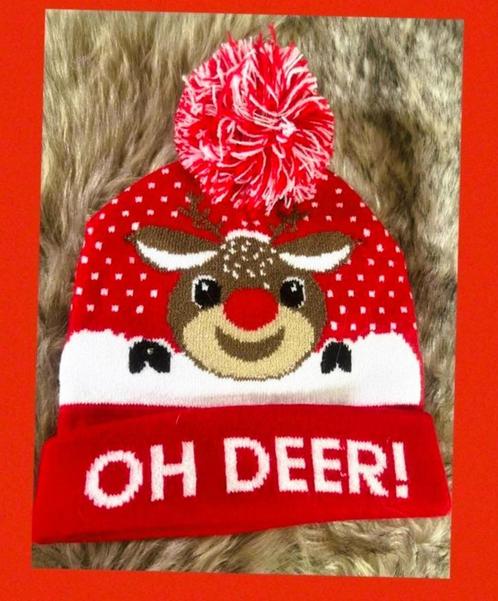 Schattige Kerstmuts / IJsmuts Rendier Oh Deer! (met led), Diversen, Kerst, Zo goed als nieuw, Ophalen
