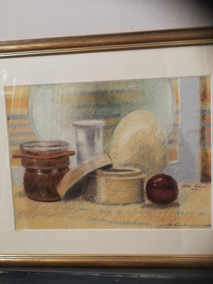 Schilderij in pastelkrijt, ingelijst, nieuw werk., Antiek en Kunst, Kunst | Schilderijen | Modern, Ophalen