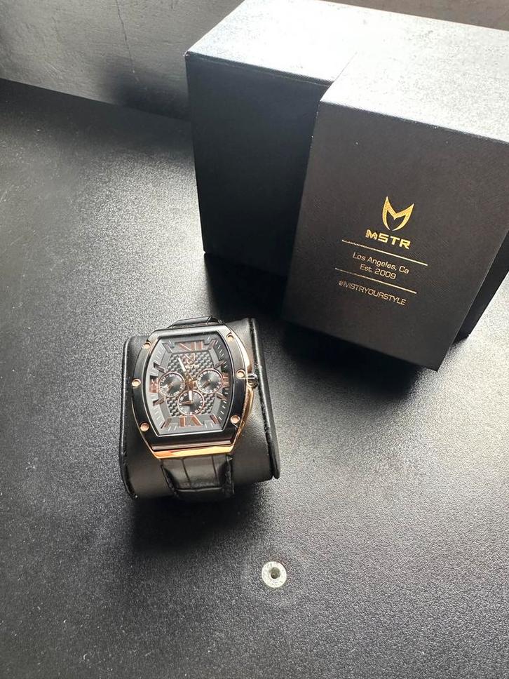 MSTR horloge heren rosegold, Sieraden, Tassen en Uiterlijk, Horloges | Heren, Zo goed als nieuw, Overige merken, Staal, Ophalen of Verzenden