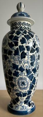 Plateelbakkerij Delft Amsterdam Hilversum grote dekselvaas, Verzenden