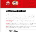 Kaartje PSV-ajax vak M, Tickets en Kaartjes, Eén persoon