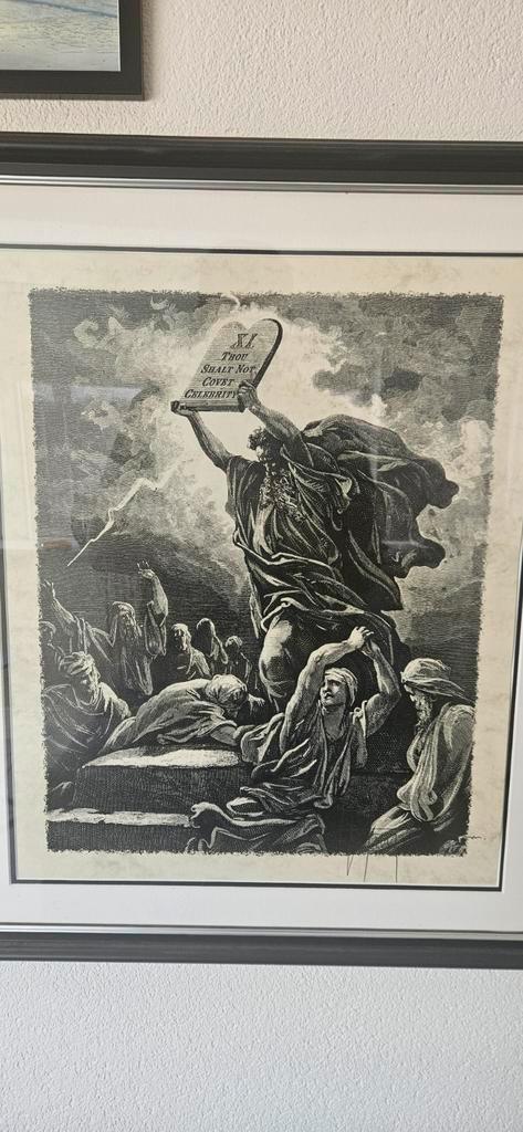 Gesigneerde Limited Edition K Guy Litho 11th commandment, Antiek en Kunst, Kunst | Etsen en Gravures, Ophalen of Verzenden