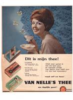 Advertentie Van Nelle thee, 1960., Verzamelen, Merken en Reclamevoorwerpen, Verzenden, Gebruikt, Overige typen